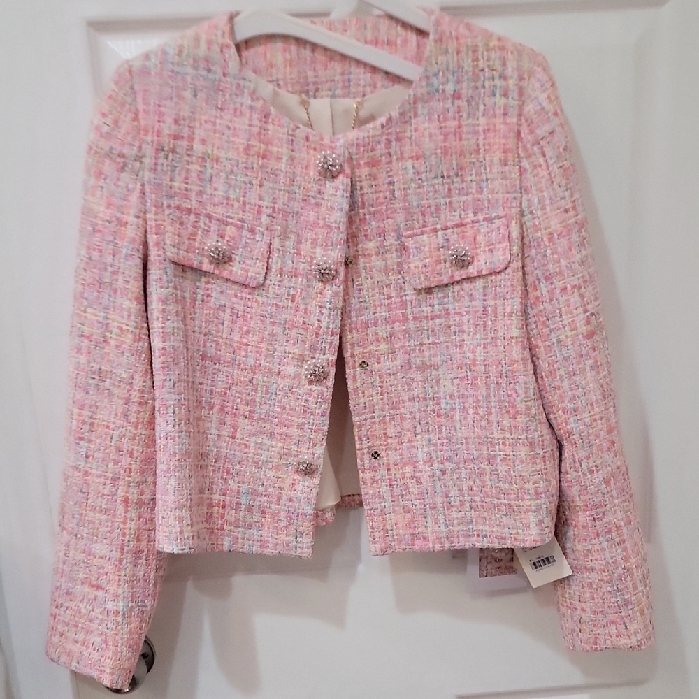 Women's Pink Classic Tweed Jacket